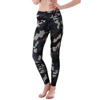 Wholesale Green Camouflage Hollowed out Printed Yoga Pants Sports Breathable Quick Dry Running Fitness Leggings Elastic Gym Pants