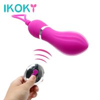 Wholesale IKOKY G spot Massager Clitoris Stimulator Speed Sex Toys for Women Dildo Vibrator Wireless Remote Control USB Rechargeable S1018