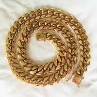Wholesale New Arrive mm mm mm mm Stainless Steel Curb Cuban Chain Necklace Boys Mens Fashion Chain Dragon Clasp Gold RoseGold jewelry