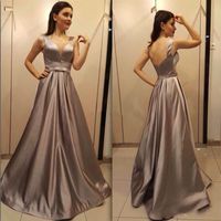 Wholesale Real Picture Evening Dresses Ball Sleeveless A Line V Neck Plus Size Vestidos De Festa Party Dress Prom Formal Pageant Celebrity Gowns
