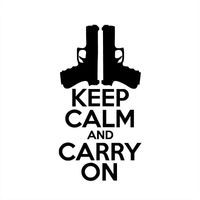Wholesale 10 cm keep calm and carry on gun car sticker accessories vinyl CA
