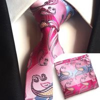 Wholesale CityRaider Grey Paisley Print Silk Mens Necktie Ties For Men Neckties Slim Handkerchief With Match Tie Set