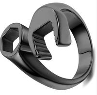 Wholesale Fashion Cool Biker Mechanic Wrench Stainless Steel Mens Ring Punk Style Rings for men Size anel masculino