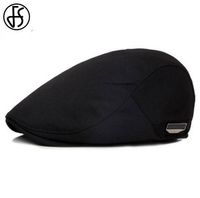 Wholesale FS Unisex High Quality Beret Cap Summer Sun Breathable Hat For Men Women Fashion Flat Caps Black Cabbie Hats