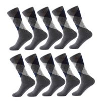Wholesale 10 Pair Men S Socks Solid Color Cotton Socks Argyle Pattern Crew Socks For Business Dress Casual Funny Long Sock