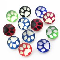 Wholesale Hot selling mix random dog paw snap buttons mm ginger button snap pendant bracelet charms diy jewelry
