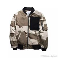 Wholesale New Fashion Brand Sands Color Camouflage Jacket MA1 Bomber Pilot Jacket Winter Thickness Cardigan Coats Men s Fashion Jackets Free Ship