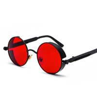 Wholesale Gothic Steampunk Round Metal Sunglasses for Men Women Mirrored Circle Sun glasses Brand Designer Retro Vintage Shades UV400