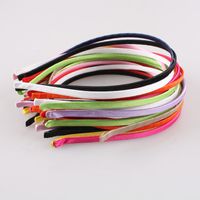 Wholesale 2018 MM Colored satin ribbon coverd metal hard hairbands girls boutique headbands women DIY hair accessories Multiple colors