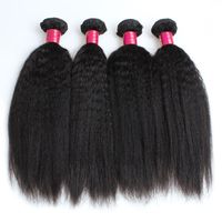 Wholesale Brazilian Kinky Straight Human Hair Weave Bundles A Unprocessed Peruvian Malaysian Indian Italian Coarse Afro Yaki Straight Hair Extension