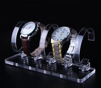 Wholesale 5 Bits high grade Wrist Watch Display Stand Holder Rack clear acrylic jewelry bracelet Tabletop show stand decoration organizer display rack