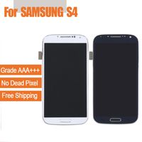 Wholesale 1PCS LCD Display Touch Replacement Screen for Samsung GALAXY S4 i9500 i9505 with Digitizer Frame Assembly White Dark Blue