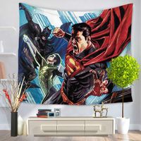 150cm 130cm Cartoon Superman Tapestries Polyester Wall Carpet Living Room Bedspread Sheet Home Decor Wall Hanging Tapestry Beach Towel