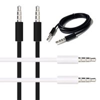 Wholesale 1m FT White Black Aux Cables mm Jack Audio Cable Male Stereo Auxiliary Cord For MP3 PC Headphone