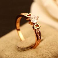 Wholesale 18K Gold Plated Finger Ring Fashion Letter D Charming Ring for Women Wedding Party Cubic Zirconia Ring Indian Jewelry Costume Accessories