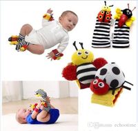 Baby Socks Rattle Toys 2016 New Garden Bug Wrist Rattle Foot Socks Multicolor