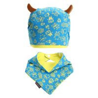 Wholesale Winter Warm Baby Hat Beanie Cap Set with Bandana Bib Monsters Design Hat Head Scarf Boy Girl Kids Toddler Knit Caps