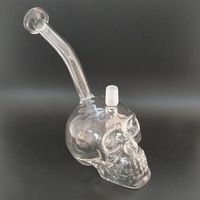 Wholesale Glass Bong Smoking Water Pipe Skull Bongs Dab Rig mm Male Joint Custom Made Logo