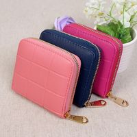 Wholesale Candy Color Leather Wallets Women Wallets and Purses Ladies Girls Boys Leather Short Card Wallets Coins and Cards Holder