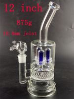 Wholesale Straight Tube Glass Bong Hookahs with Double Recycler Inline Perc Beaker Bongs Freezable Coil Dab Rig Inch Water Pipes Build Oil Rigs