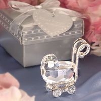Wholesale Baby Shower Decorations Crystal Carriage Favor Gifts Kids Birthday Party Favors Baptism Baby Shower Return Gifts