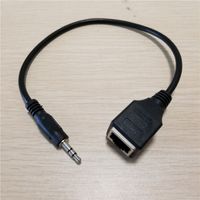 Wholesale 3 mm Aux Male to RJ RJ45 Female Adapter LAN Ethernet Network Audio Extension Cable Cord cm