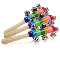 4 Stück Handgelenk Rassel Baby Kinder Hölzernes Rasseln Montessori Spielzeug