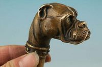 Wholesale Old Bronze Hand Carved Skull Statue Cane Walking Stick Head