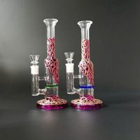 Wholesale 9 Inch Hookahs Heady Glass Bongs Green Blue Perc Dab Rig Violet Gold Water Pipe Oil Rigs Mini Bong WP533