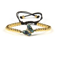 Wholesale Jewelry Women Bracelet Clear Cz Abalone Shell Butterfly Ethnic Bangles Bracelet With mm Stainless Steel Beads