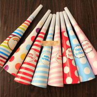Wholesale 2018 Paper Horn Whistles Blowouts Kids Children Noise Maker Birthday Party Toy Blowing Dragon Cheer Props Christmas New Year