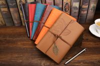 Wholesale Vintage Leaf notepad Creative student Notebook Classical Travel Diary Loose Sheet Gift blank sketches kraft papers Notepad