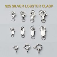 Wholesale Clasp for Necklace Bracelets Sterling Silver Lobster Clasp Style Size Clasps Making Necklace Silver Clasps DIY Jewelry