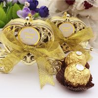 Wholesale Cute Carriage Wedding Box Party Favours Gift Candy Chocolate Box Gold Box for Wedding Baby Birthday Party Favour Decoration