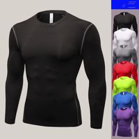 Wholesale Men Short Sleeve Fitness Basketball Running Sports T shirt Thermal Muscle Bodybuilding Gym Compression Tights Jersey Jacket Tops