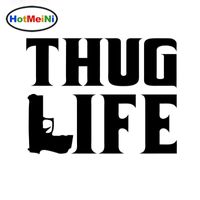 Wholesale Thug Life Sticker Tupac Gangster Funny Hater Shakur Car Gun Decals Car Sticker And Styling Black Sliver