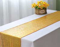 Wholesale wed table runner festival event table runner for party christmas in gold silver sequined