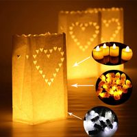 Wholesale Wedding Heart Tea Light Holder Luminaria Paper Lantern Candle Bag Home Romantic Wedding Party Decoration Supplies