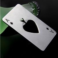 Wholesale Hot Sale Stylish Poker Playing Card Ace of Spades Bar Tool Soda Beer Bottle Cap Opener Gift