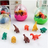 7Pcs//1Egg Mini Kids Office Stationery Gifts Dinosaurs Rubber Pencil Eraser
