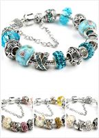 Wholesale 18 CM New Fashion European Charm Bracelets fit for Women Silver Snake Chain bangle DIY Jewelry children s day as Christmas gift