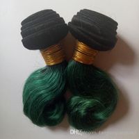 Wholesale Brazilian Virgin Hair weft Body Wave good ratio full and thick healthy end Omber inch Short Bob Style Indian hair extensions B green