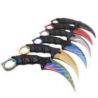 Wholesale CS GO Fixed Karambit Knives Tactical Pocket Knife C Stainless Steel Blade Outdoor EDC Tool Camping Hunting Knife