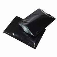 Wholesale 7 CM Glossy Black Resealable Plastic Pouch Double Side Metallic Mylar Aluminum Foil Zip Lock Bag Flat Bottom Zip ag