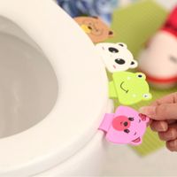 Wholesale Bath Bathroom Products Cute Cartoon Toilet Cover Lifting Device Toilet Lid Portable Handle House Accessories Creative