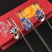 Wholesale Vintage Chinese Opera Metal Bookmark clip Creative Zinc Alloy Business Gift Bookmarks for Books with Gift Box