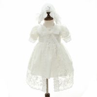 Wholesale Christening Dress Hat Baby Girl Baptism Gown Lace Vintage Dress