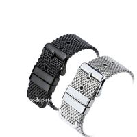 Wholesale 18mm mm mm Wire mesh blet steel strap solid mesh strap weave belt buckle watch accessories black steel