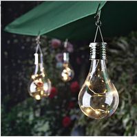 Wholesale Home Solar Light Bulb Waterproof Solar Rotatable Outdoor Garden Camping Hanging LED Lamp with light control Decoration Light