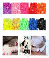 Wholesale hot Soft Pet Dog Cats Kitten Paw Claws Control Nail Caps Cover wraps catlike sets cat armor nail cap with glue